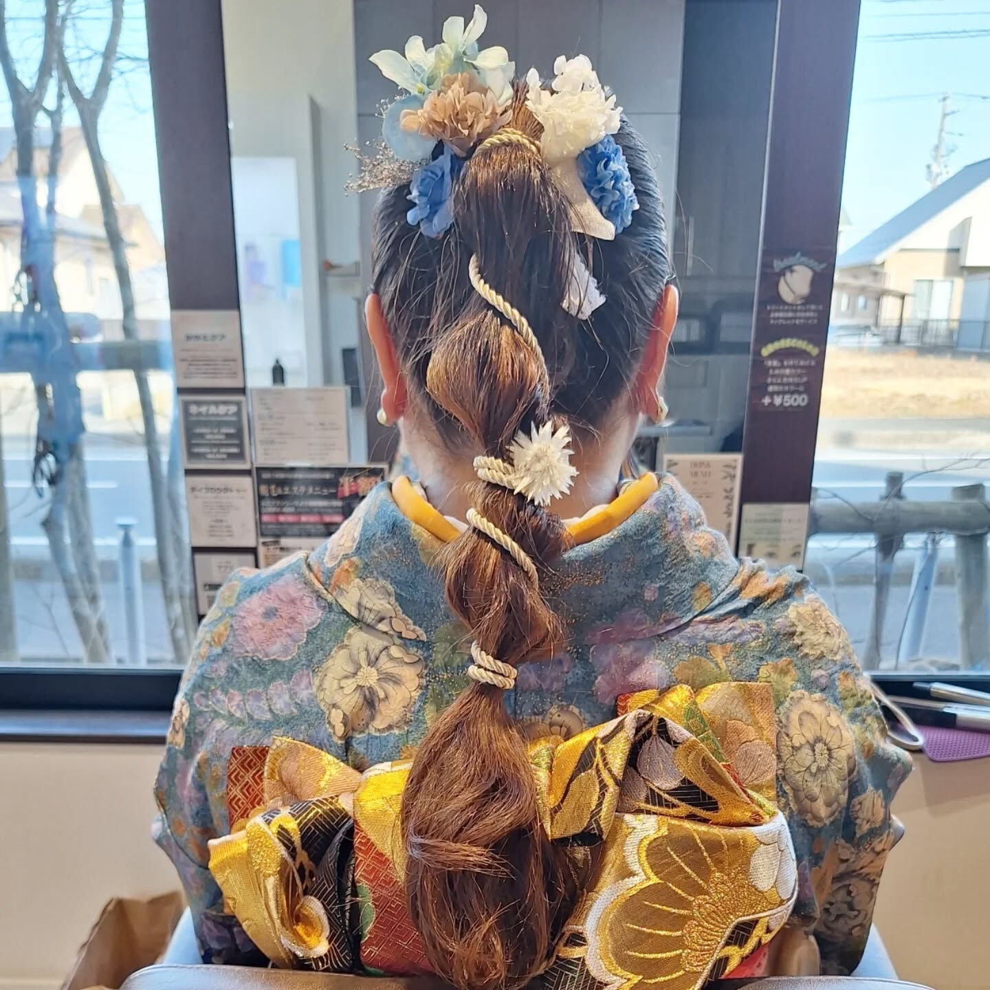 編み下ろしヘア